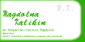 magdolna kalikin business card